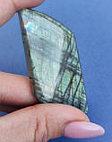 Лабрадор  камінь без оправи. Кабошон натуральний лабрадор 65*28*6 мм. Індія., фото 4