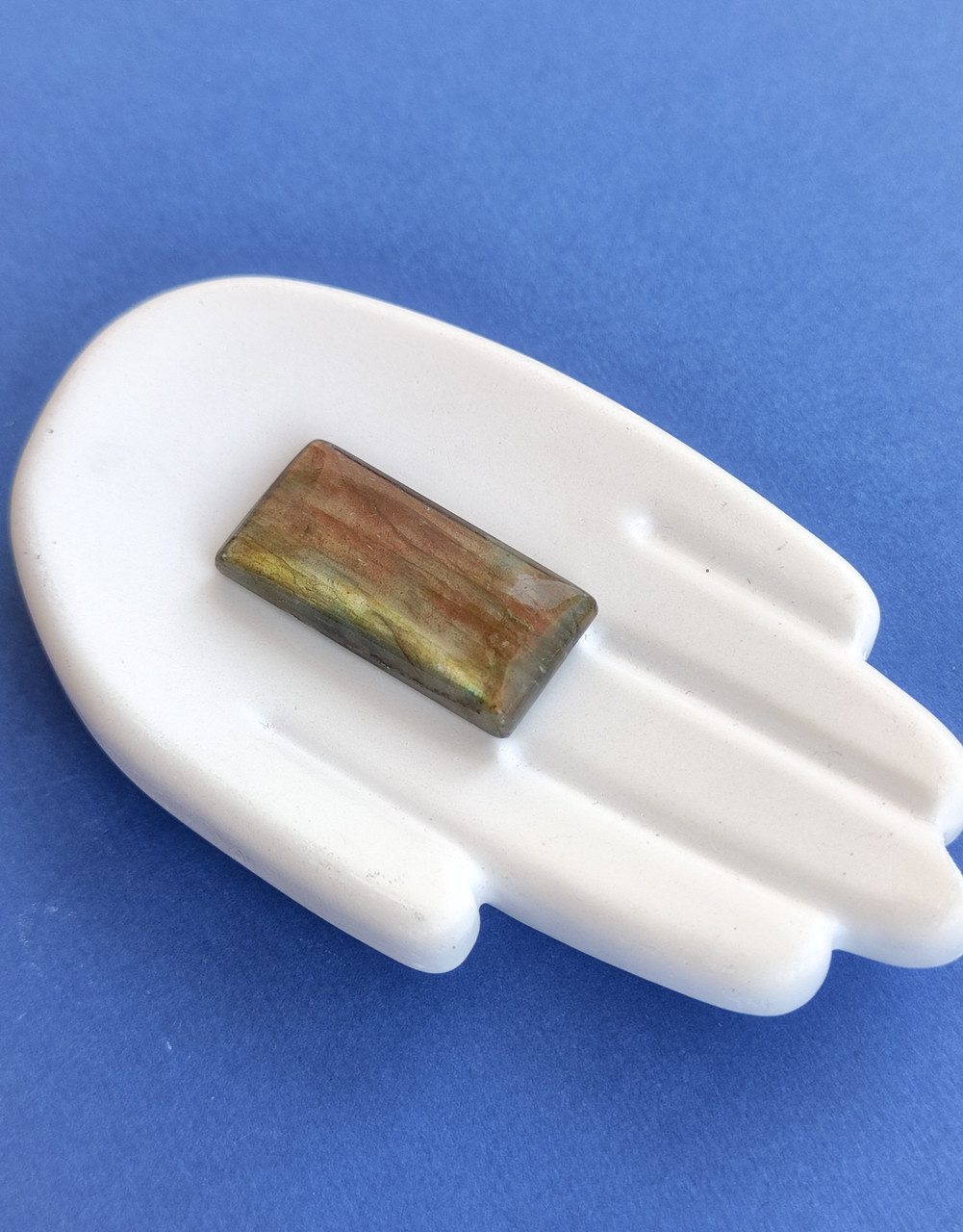 Лабрадор камінь без оправи. Кабошон натуральний лабрадор 30*15*6 мм. Індія., фото 1