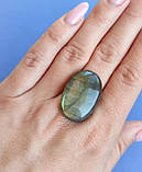 Лабрадор овал камінь без оправи. Кабошон натуральний лабрадор 30*20*8 мм. Індія., фото 2