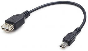 OTG Кабель Gembird Micro USB / AF 0.15m Black
