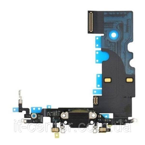 Шлейф (Flat cable) iPhone 8 з роз'ємом зарядки, з мікрофоном чорний
