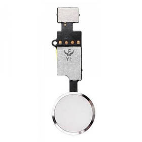 Шлейф (Flat cable) iPhone 7/ 7 Plus/ 8/ 8 Plus з кнопкою меню "Home", білої пластикової накладкою