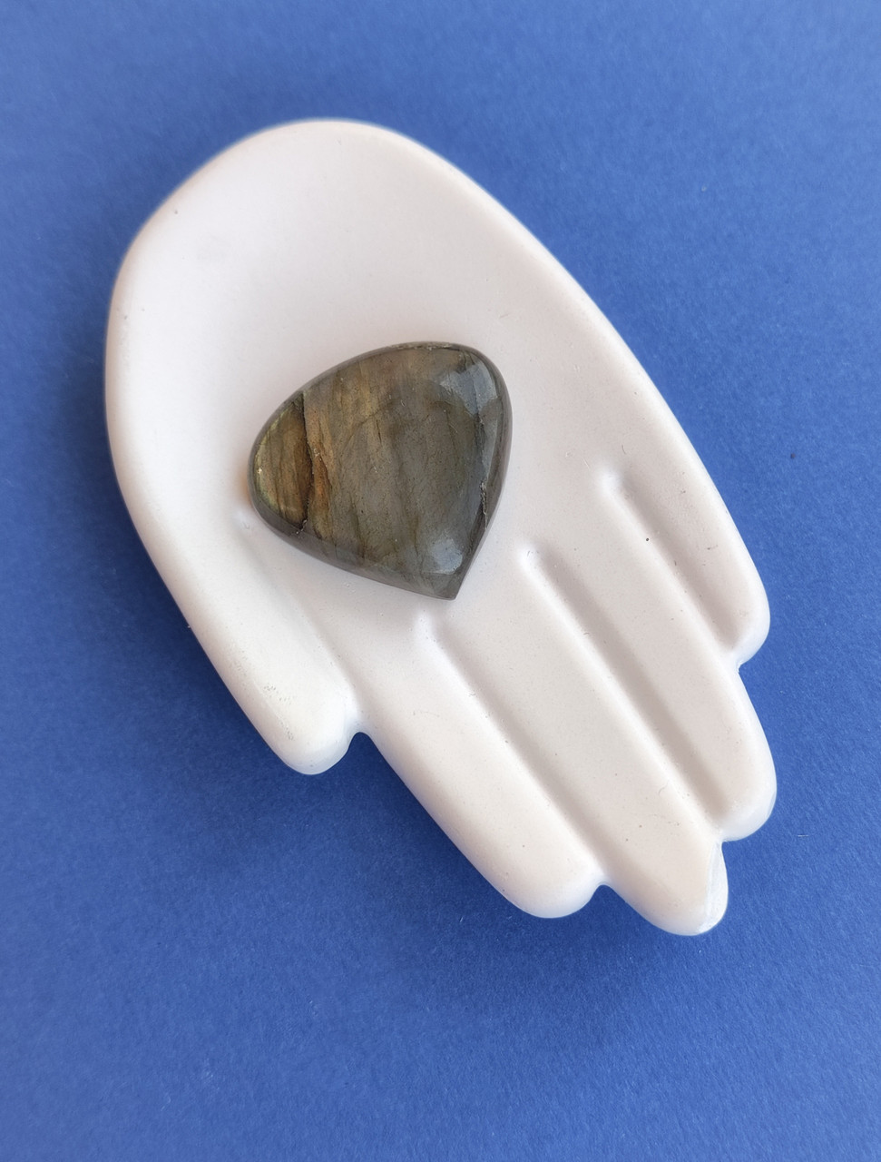 Лабрадор крапля камінь без оправи. Кабошон натуральний лабрадор 26,5*28*9 мм. Індія., фото 1