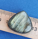 Лабрадор крапля камінь без оправи. Кабошон натуральний лабрадор 26,5*28*9 мм. Індія., фото 4