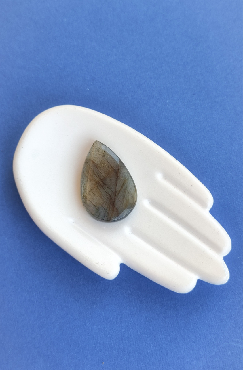 Лабрадор крапля камінь без оправи. Кабошон натуральний лабрадор 31*21*6 мм. Індія., фото 1