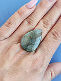 Лабрадор крапля камінь без оправи. Кабошон натуральний лабрадор 31*21*6 мм. Індія., фото 2