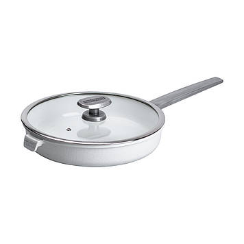 Алюмінієва сковорода з керамічним покриттям антипригарним 3,2 л Ø 28 см біла MGC HP-4-459W