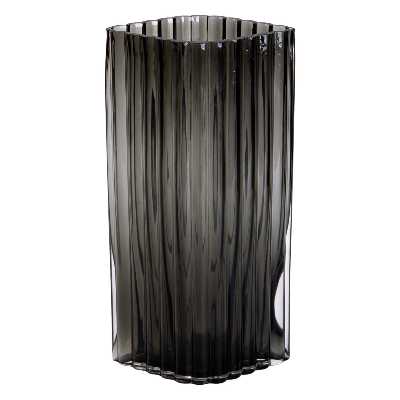 Ваза для квітів зі скла, декоративна, прямокутна, сіра, 28 см HP-1703, фото 1