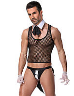 Чорний чоловічий сексуальний комплект спідньої білизни чорного кольору Star Night Valet 4 предмета Кайф