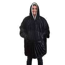 Плед з капюшоном, Рукоплед з рукавами, Двостороння толстовка халат, Толстовка плед для дорослих і дітей CD-58, фото 4