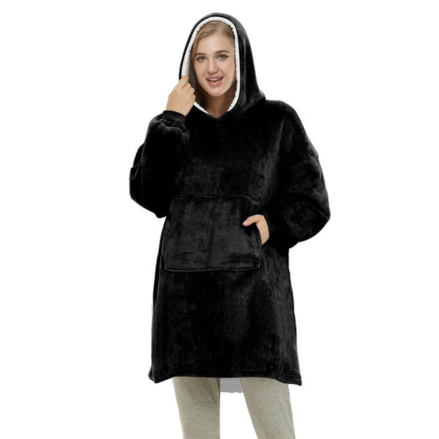 Плед з капюшоном, Рукоплед з рукавами, Двостороння толстовка халат, Толстовка плед для дорослих і дітей CD-58