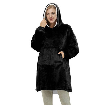 Плед з капюшоном, Рукоплед з рукавами, Двостороння толстовка халат, Толстовка плед для дорослих і дітей CD-58, фото 1