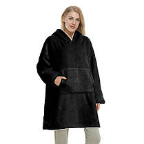 Плед з капюшоном, Рукоплед з рукавами, Двостороння толстовка халат, Толстовка плед для дорослих і дітей CD-58, фото 3