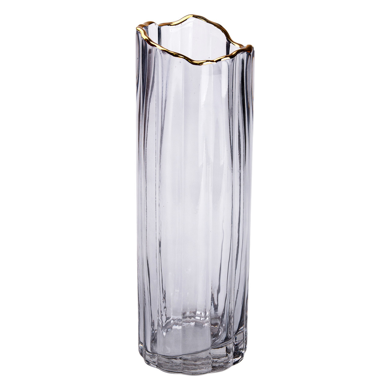 Скляна ваза для квітів, декоративна сіра, 29 см HP-1713 - фото 1 - id-p2378033811