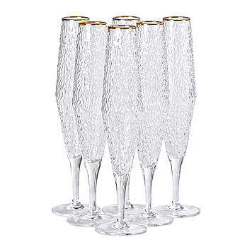 Келихи для шампанського 250 мл, висока ніжка, набір із 6 штук HP-16-4