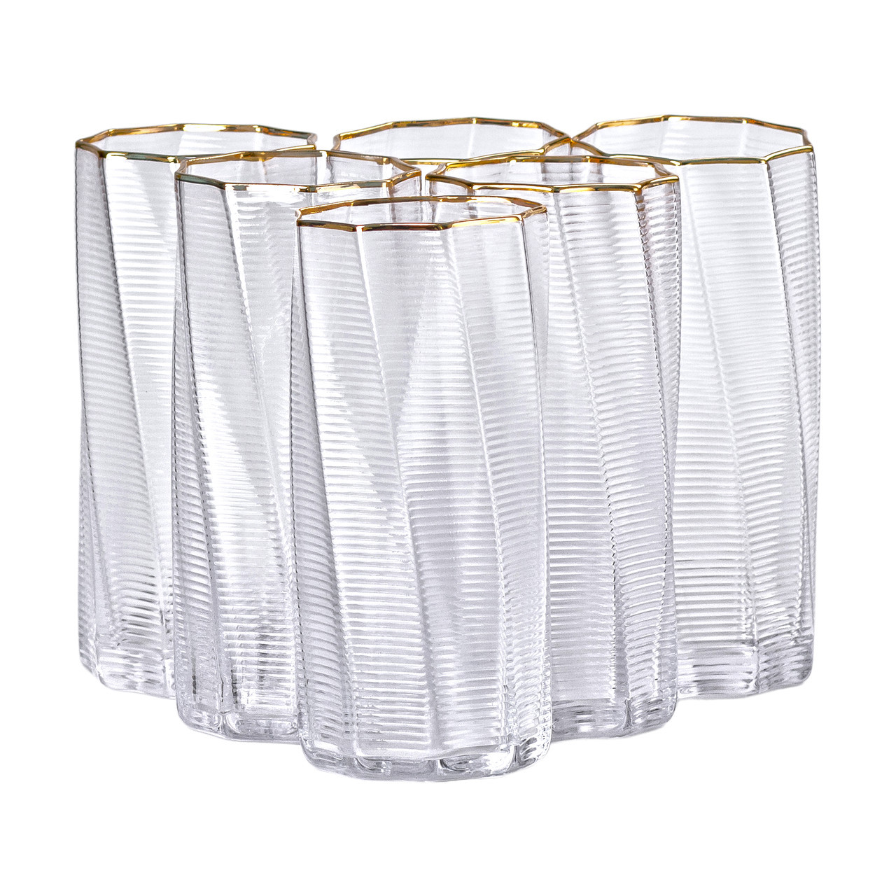Набір склянок 6 шт по 450 мл із золотим обідком HP-16-18, фото 1