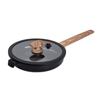 Алюмінієва сковорода з керамічним покриттям антипригарним 1.8 л Ø 24 см чорна MGC HP-4-457B