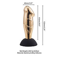 Вібромасажер простати LOCKINK SEVANDA Hercules, золотистий, 10 режимів, пульт ДУ, знімна присоска, фото 3