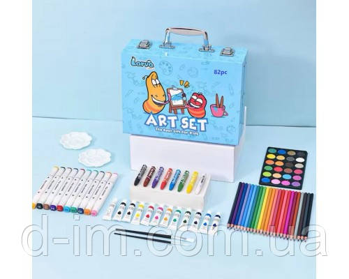 Кольорові олівці для малювання (Синій) Art Set, 82pc