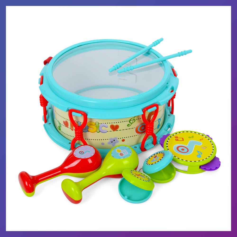 Дитяча музична іграшка ML6601 барабан бубон маракаси, фото 1