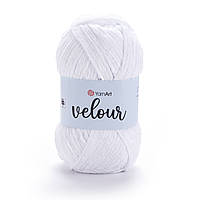 Yarnart VELOUR (Велюр) № 840 білий (Пряжа, нитки для в'язання)