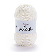 Yarnart VELOUR (Велюр) № 841 молочний (Пряжа, нитки для в'язання)