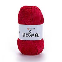 Yarnart VELOUR (Велюр) № 846 червоний (Пряжа, нитки для в'язання)