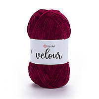 Yarnart VELOUR (Велюр) № 847 бордо (Пряжа, нитки для в'язання)