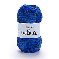 Yarnart VELOUR (Велюр) № 857 синій електрик (Пряжа, нитки для в'язання)