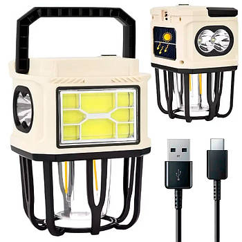 Кемпінговий ліхтар на сонячній батареї, BL-7677B / Ліхтар на акумуляторі / Ліхтар-повербанк