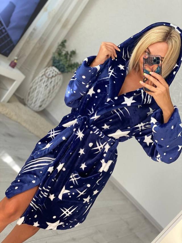 халат темно-синий с белыми звездами