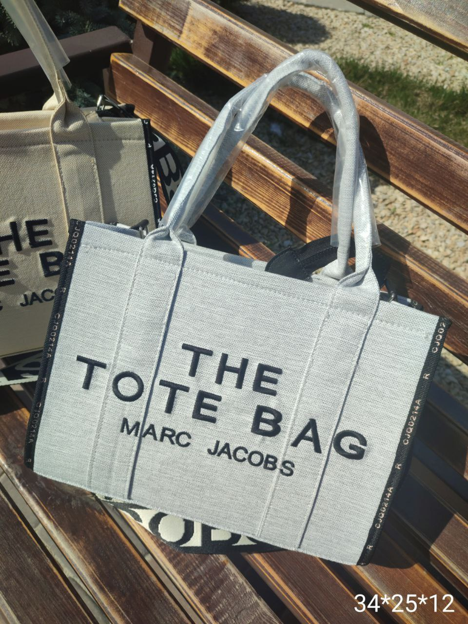 Жіноча сумка Marc Jacobs The Tote Bag 34*25*12см, білий льон, Зе Тоте Бег 931431-1