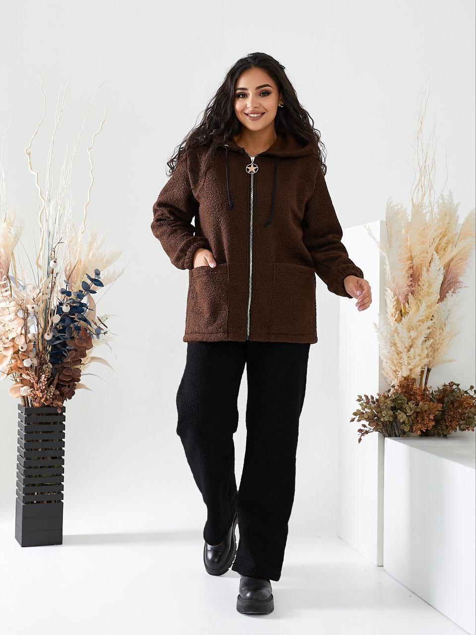 Жіноча курточка весна-осінь дрібний баранчик розміри 48-50, 52-54 (615жерд), фото 1