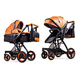 Коляска трансформер 3 в 1 Ninos Bono BROWN ЕКОКОЖА NB3V12020BBR, фото 3