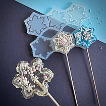 Силіконовий молд для льодяників "Сніжинка-брязкальце 5 см"