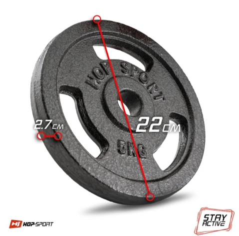 Диск металевий 5 кг 51мм Hop-Sport, фото 2