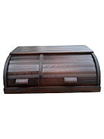 Хлібниця деревʼяна (Класична Карпатський Бук) 44х27х17см ТЕМНА  на 2 відділення