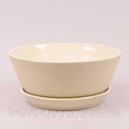 Горщик керамічний Бонсайниця шовк бежевий 5л., фото 1