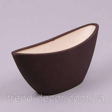 Горщик керамічний Кашпо Човник шовк коричневий 2.5л., фото 1