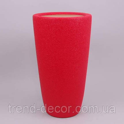 Горщик керамічний Кашпо Циліндр шовк червоний 17л., фото 1