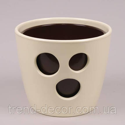 Горщик керамічний Вікторія крем+шоколад 2,2л., фото 1