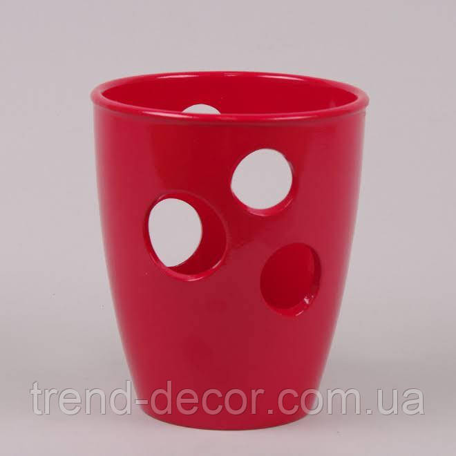 Горщик керамічний Орхідейниця з отворами глянець червоний 1.3л.