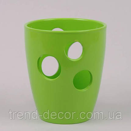 Горщик керамічний Орхідейниця з отворами глянець лайм 1.3л., фото 1