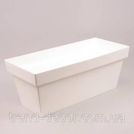 Балконний ящик Cube Case білий 58.5см., фото 1