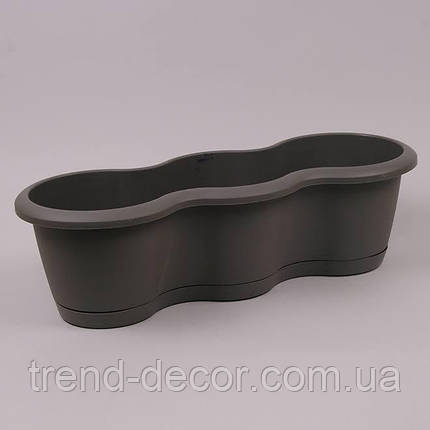 Горщик пластмасовий Respana Triple сірий 52см., фото 1