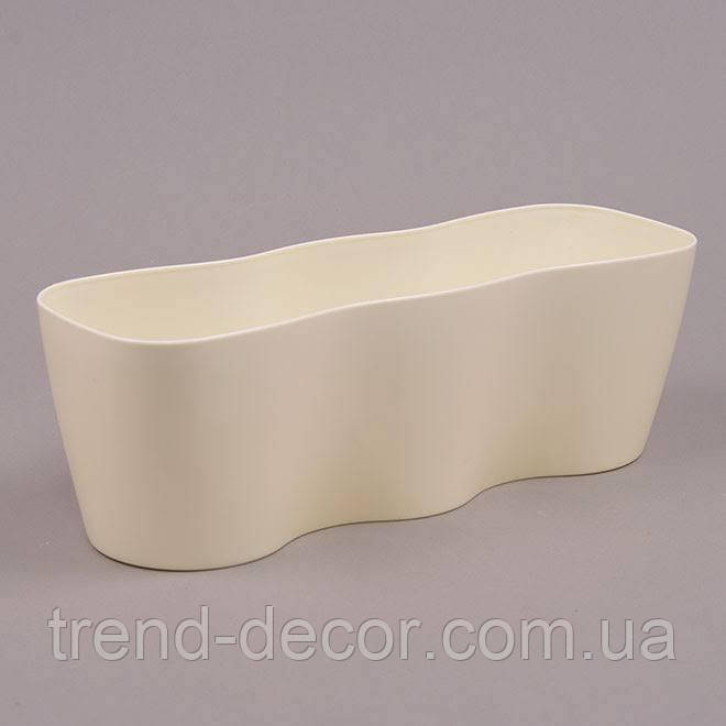 Горщик пластмасовий Базилік Трійка кремовий 30см.