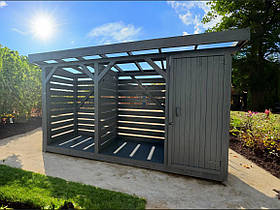 Дровник дерев'яний. Кольору графіт