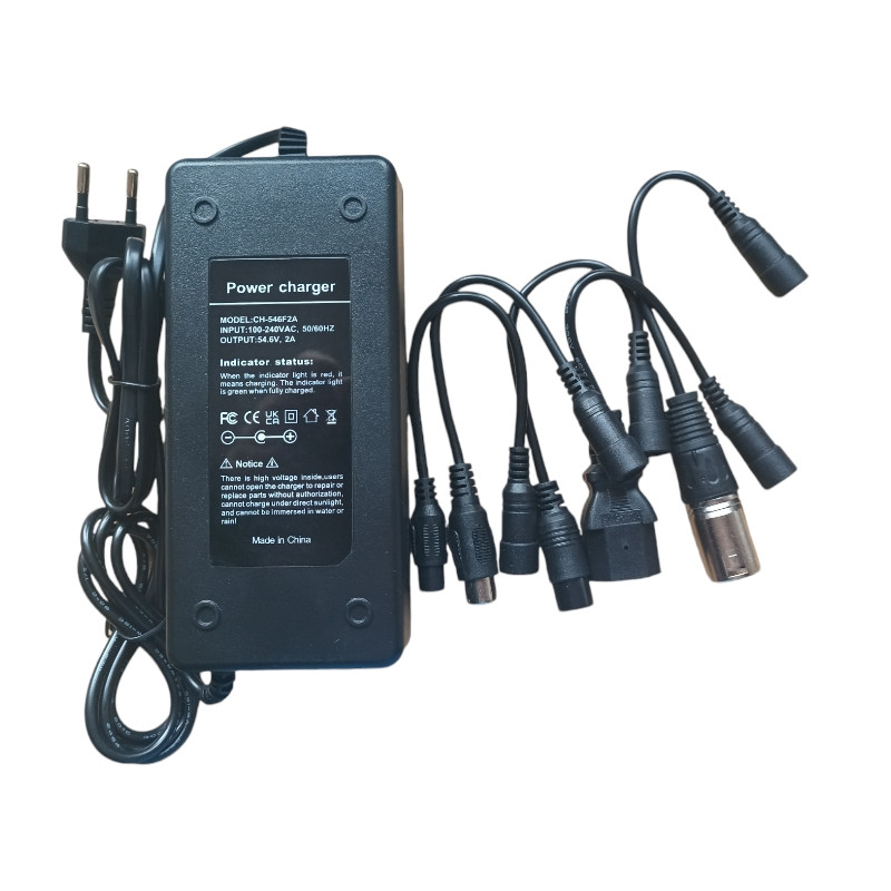 Зарядний пристрій 54.6 V 2 а для електровелосипеда 48v + перехідники