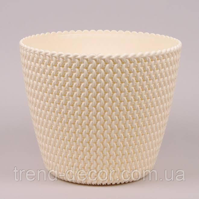 Горщик пластмасовий Splofy кремовий 40см.