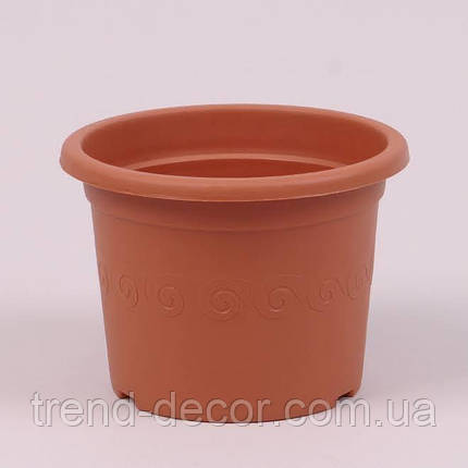 Горщик пластмасовий Plastica теракотовий 11см., фото 1